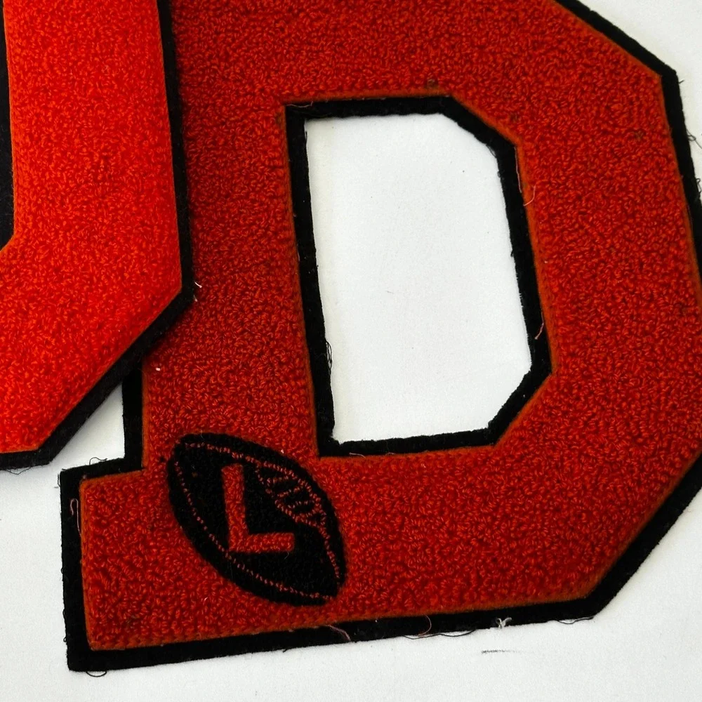 Vintage 50s DeKalb High Varsity Letterman Patches Orange Chenille Lot D 59